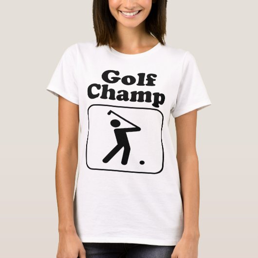 Cool Funny Golf Champ Custom Art T-shirt T Shirt (Voorkant)