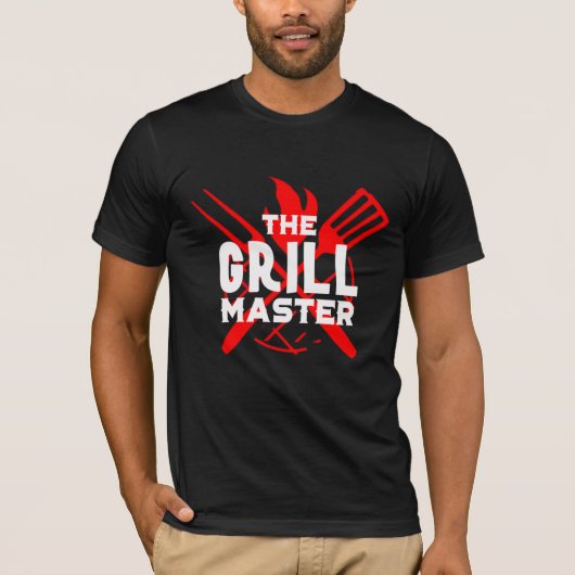 Cool Funny Grill Master BBQ Lover Black T-shirt (Voorkant)