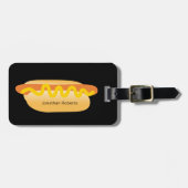 Cool Funny Hot Dog Novelty Aangepaste naam Bagagelabel (Voorkant horizontaal)