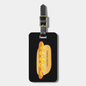 Cool Funny Hot Dog Novelty Aangepaste naam Bagagelabel (Voorkant verticaal)