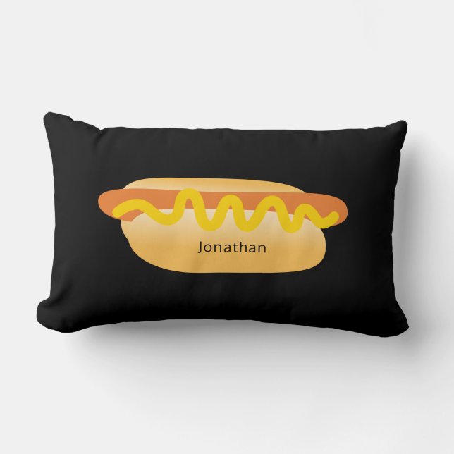 Cool Funny Hot Dog Novelty Aangepaste naam Kussen (Voorkant)