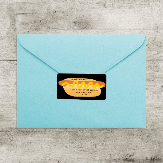 Cool Funny Hot Dog Novelty Retouradres Etiket