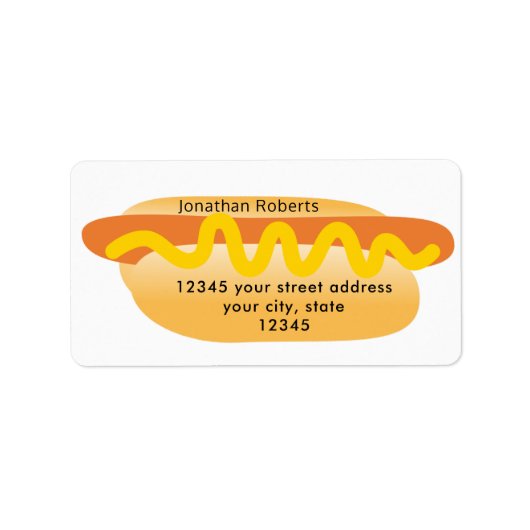 Cool Funny Hot Dog Novelty Retouradres Label (Voorkant)