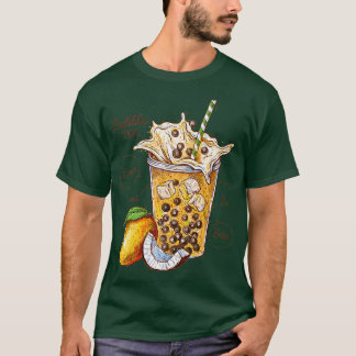 Cool Funny Ice Bubble Tea Mango & Coconut Graphic T-shirt