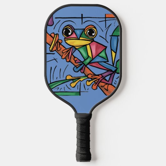 Cool Funny Kleurrijke Boomkikker Abstract Pickleball Paddle (Voorkant)