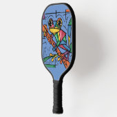 Cool Funny Kleurrijke Boomkikker Abstract Pickleball Paddle (Links)