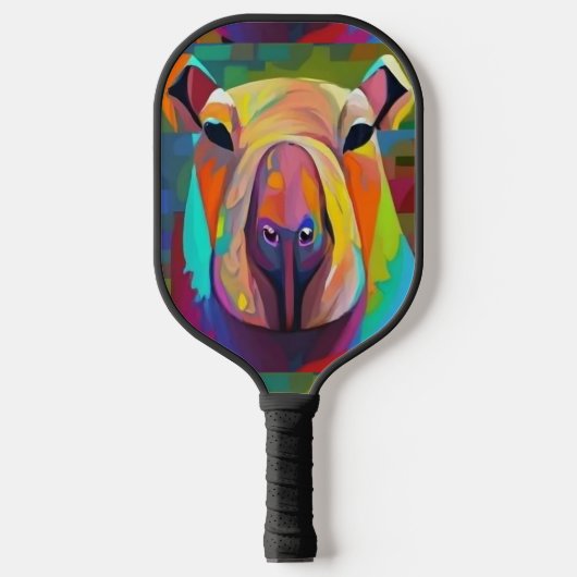 Cool Funny Kleurrijke Capybara Abstract Pickleball Paddle (Voorkant)