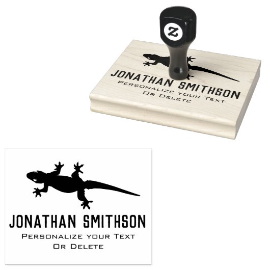 Cool Funny Lizard Cute Animal Personal Stationery Rubberstempel (Gestempeld)