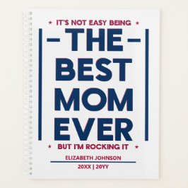 Cool Funny Modern American Best Mom Name Planner