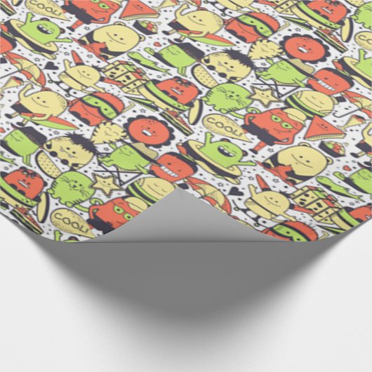 Cool Funny Monsters Cadeaupapier (Hoek)