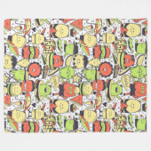 Cool Funny Monsters Fleece Deken (Voorkant (Horizontaal))
