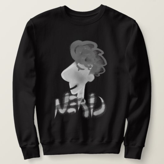 Cool Funny Nerd Guy Cartoon Drawing Trui (Design voorkant)