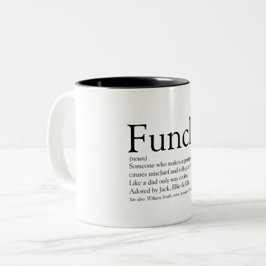Cool Funny oom Funcle Definition Quote Tweekleurige Koffiemok (Voorkant links)