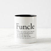 Cool Funny oom Funcle Definition Quote Tweekleurige Koffiemok (Center)