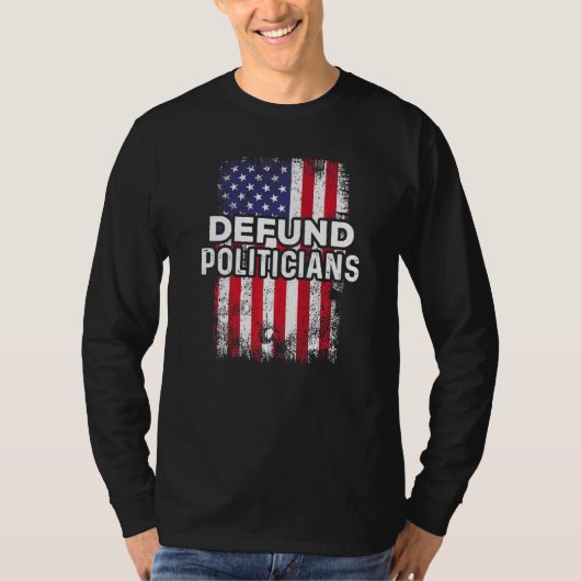 Cool Funny Patriotic USA Flag Verdedigde de Politi T-shirt (Voorkant)