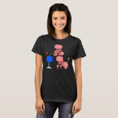 Cool Funny Pink Poodle Drink een daiquiri T-shirt (Voorkant volledig)