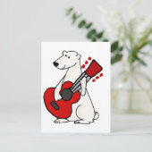 Cool Funny Polar Beer die gitaar speelt Briefkaart (Staand voorkant)
