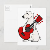 Cool Funny Polar Beer die gitaar speelt Briefkaart (Voorkant / Achterkant)