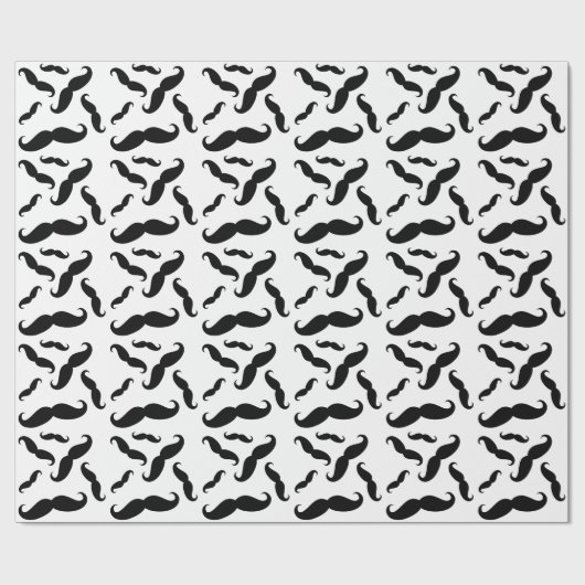 Cool Funny Repating Mustache Cadeaupapier (Vlak)