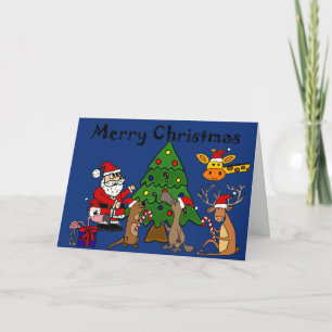 Cool Funny Santa en vrienden Vrolijke kerst Kaart