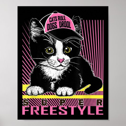 Cool Funny Sarcastic Cats Meme Quotes Cartoon Grap Poster (Voorkant)