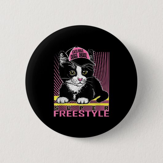 Cool Funny Sarcastic Cats Meme Quotes Cartoon Grap Ronde Button 5,7 Cm (Voorkant)
