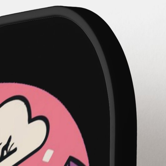 Cool Funny Skeleton en Sunrise Retro Pickleball Paddle (Links Detail)