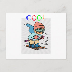 Cool Funny Skier   design voor skiën   skiën grapp Briefkaart