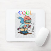 Cool Funny Skier | design voor skiën | skiën grapp Muismat (Met muis)