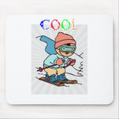 Cool Funny Skier | design voor skiën | skiën grapp Muismat (Voorkant)