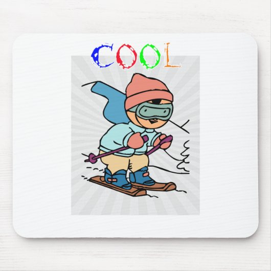 Cool Funny Skier | design voor skiën | skiën grapp Muismat (Voorkant)