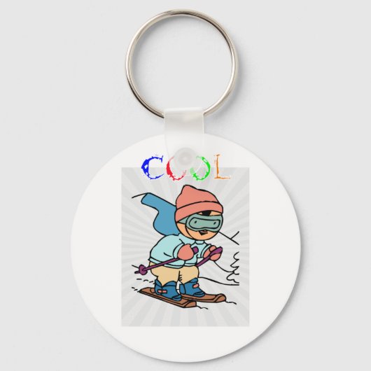 Cool Funny Skier | design voor skiën | skiën grapp Sleutelhanger (Voorkant)