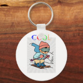 Cool Funny Skier | design voor skiën | skiën grapp Sleutelhanger (Voorkant)
