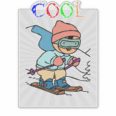 Cool Funny Skier | design voor skiën | skiën grapp Sticker (Voorkant)