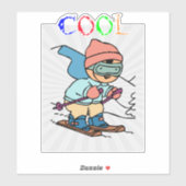 Cool Funny Skier | design voor skiën | skiën grapp Sticker (Vel)