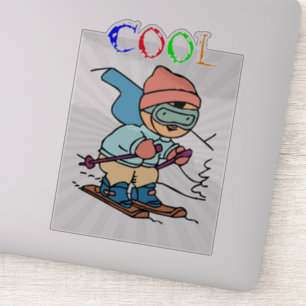 Cool Funny Skier   design voor skiën   skiën grapp Sticker