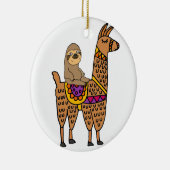 Cool Funny Sloth Riding Llama Keramisch Ornament (Rechts)