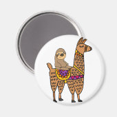 Cool Funny Sloth Riding Llama Magneet (Voorkant / Achterkant)