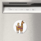 Cool Funny Sloth Riding Llama Magneet (Insitu (Vaatwasser))