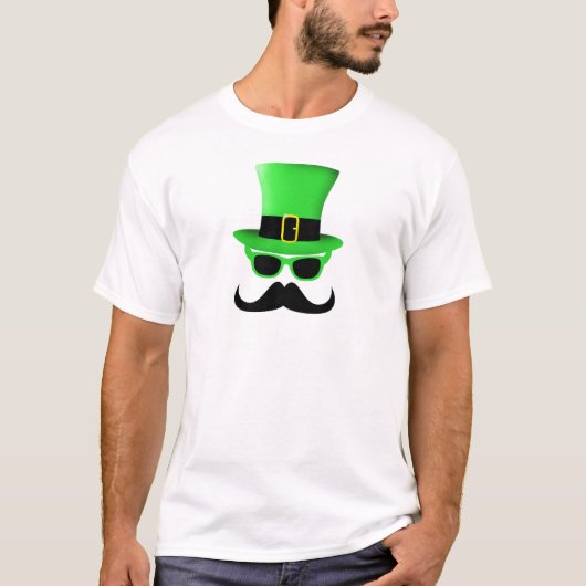 Cool Funny St. Patrick's Day Mustache Top hat Man (Voorkant)