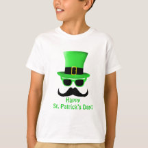 Cool Funny St. Patrick's Day Mustache Top hat Man