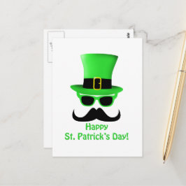 Cool Funny St. Patrick's Day Mustache Top hat Man Briefkaart