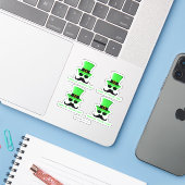 Cool Funny St. Patrick's Day Mustache Top hat Man Sticker (Laptop met iPhone)