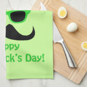 Cool Funny St. Patrick's Day Mustache Top hat Man Theedoek (Quarter Fold)
