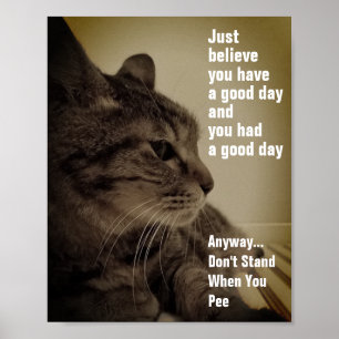 Cool & Funny Toilet Pee Sign Meme Poster