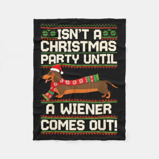 Cool Funny Wiener Dog Christmas Dachshund Holiday  Fleece Deken (Voorkant)