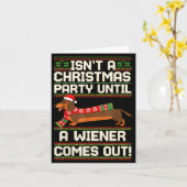 Cool Funny Wiener Dog Christmas Dachshund Holiday Kaart (Gele Bloem)