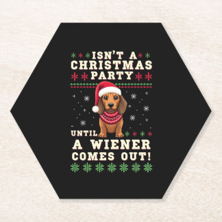 Cool Funny Wiener Dog Christmas Dachshund Holiday  Kartonnen Onderzetters