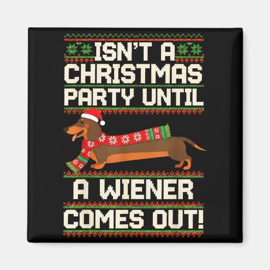 Cool Funny Wiener Dog Christmas Dachshund Holiday  Magneet (Voorkant)