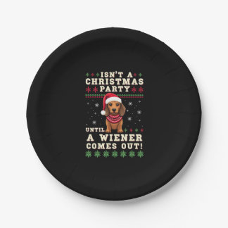 Cool Funny Wiener Dog Christmas Dachshund Holiday  Papieren Bordje